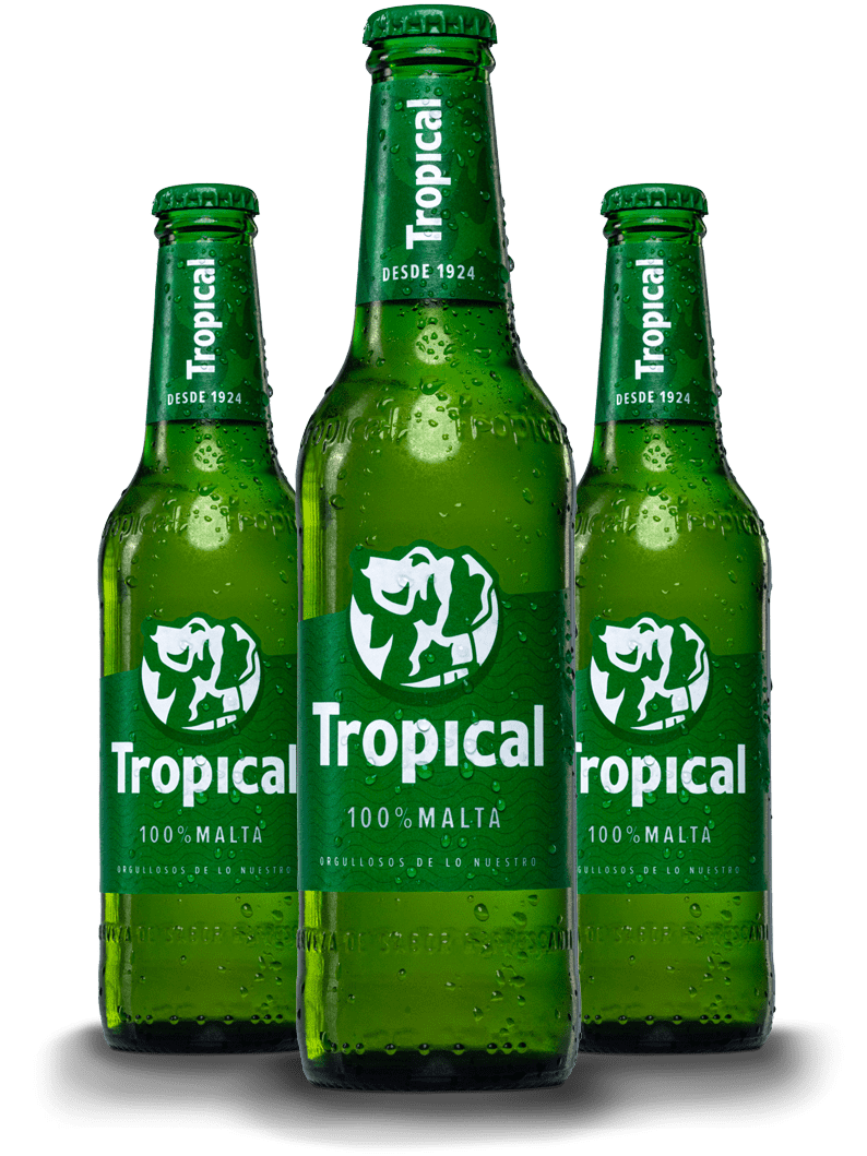 Tropical beer bottles